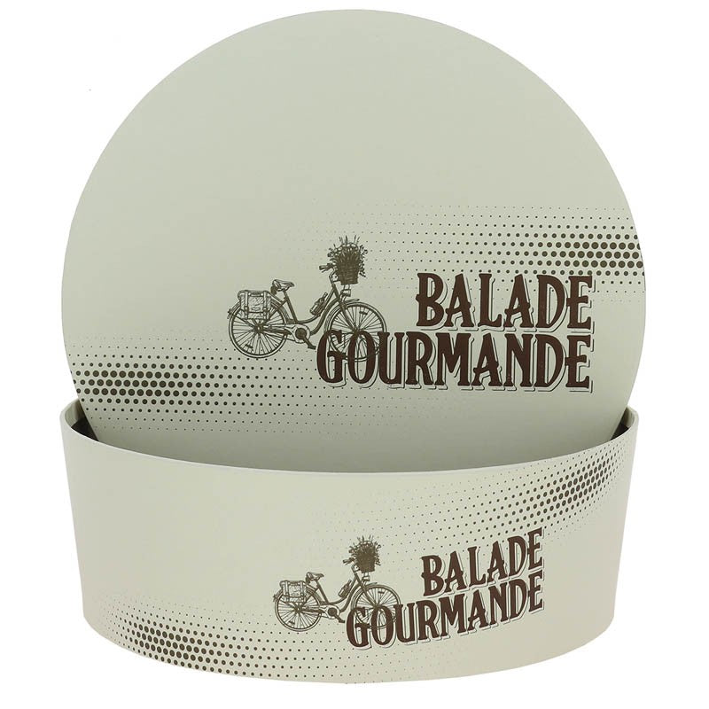 Boite carton ronde empilable Balade Gourmande Ø26 BLANC CARTON | 20 Unité(s)