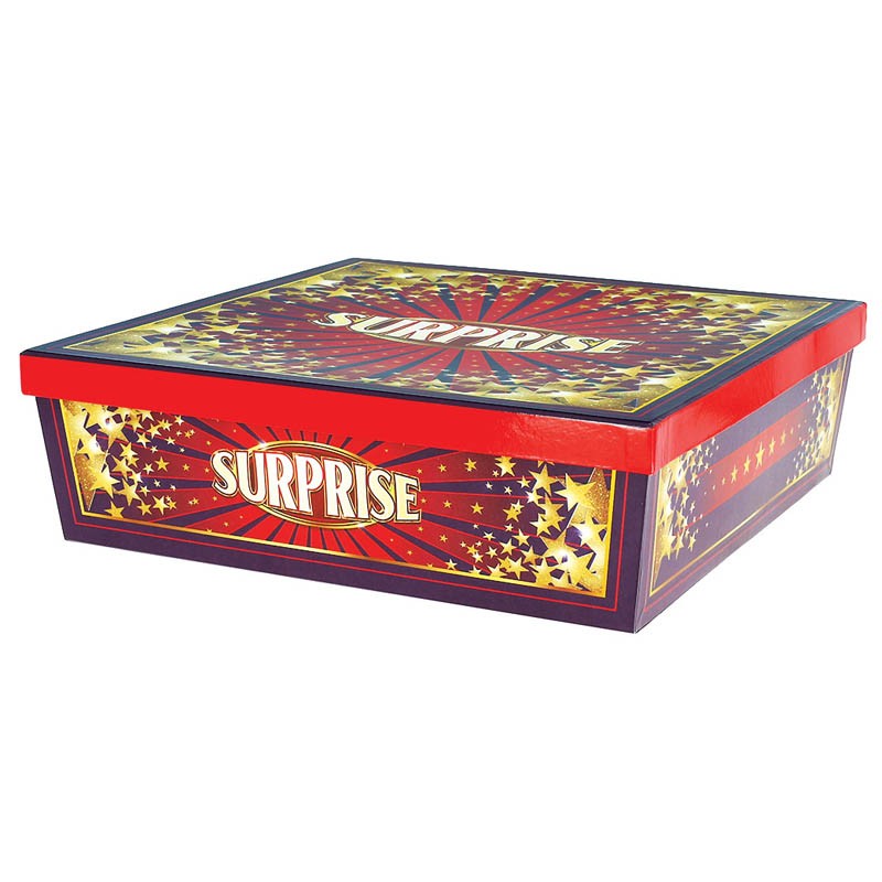 Boite carton carrée cempilable Surprise 33x33 ROUGE CARTON | 10 Unité(s)