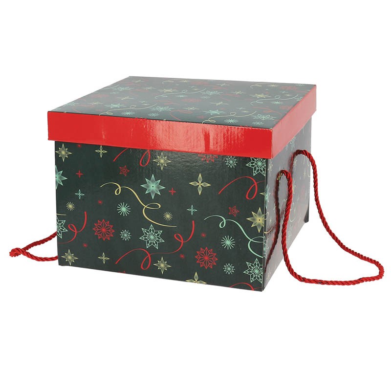 Boite carton carrée pliable Noel Vert 27x27 VERT CARTON | 20 Unité(s)