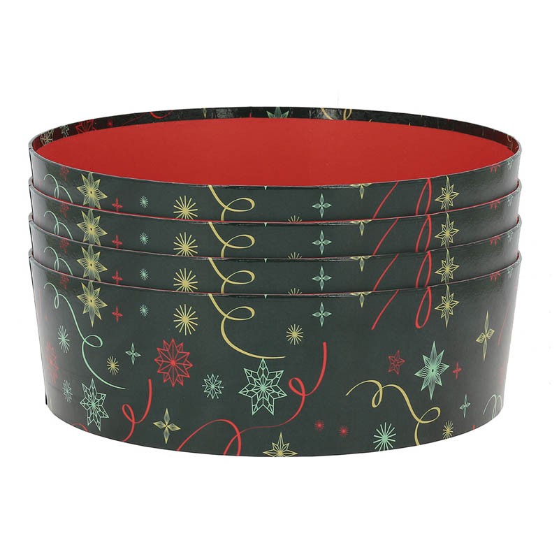 Boite carton ronde empilable Noel Vert Ø33 VERT CARTON | 10 Unité(s)