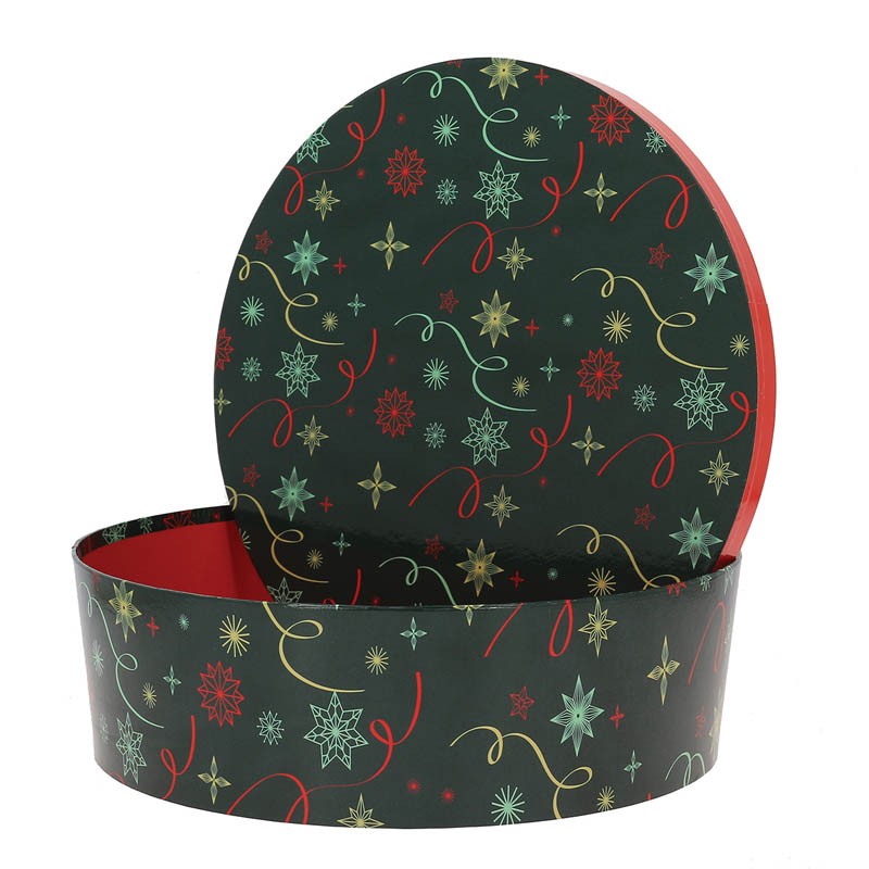 Boite carton ronde empilable Noel Vert Ø33 VERT CARTON | 10 Unité(s)