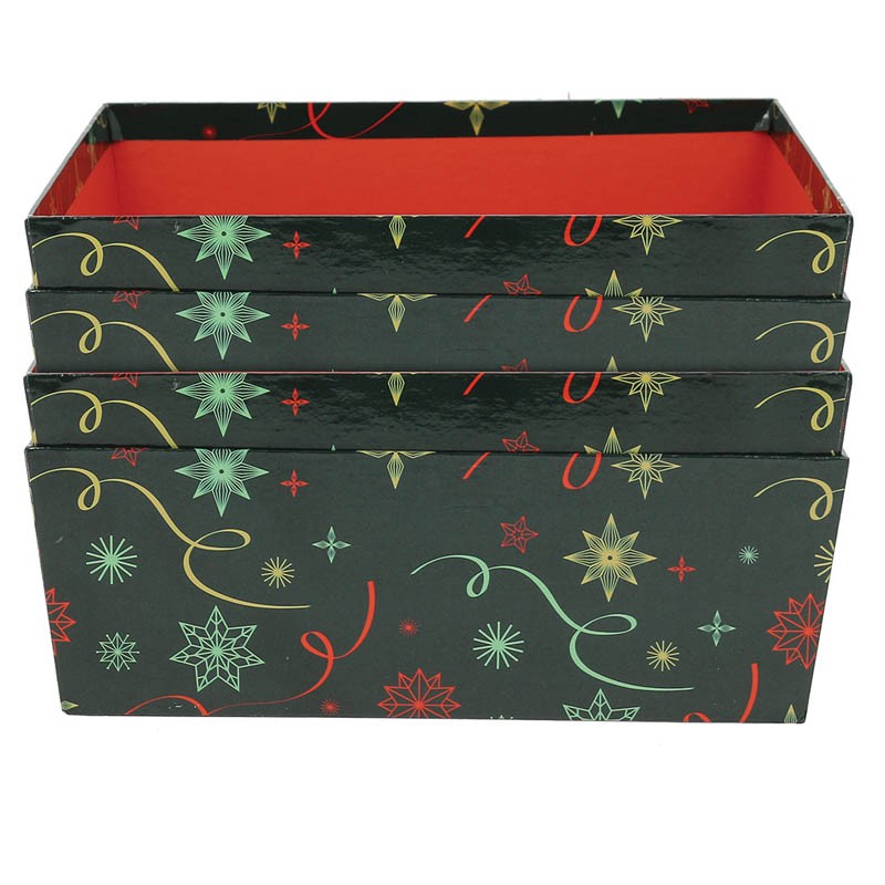 Boite carton carrée empilable Noel Vert 26x26 VERT CARTON | 20 Unité(s)