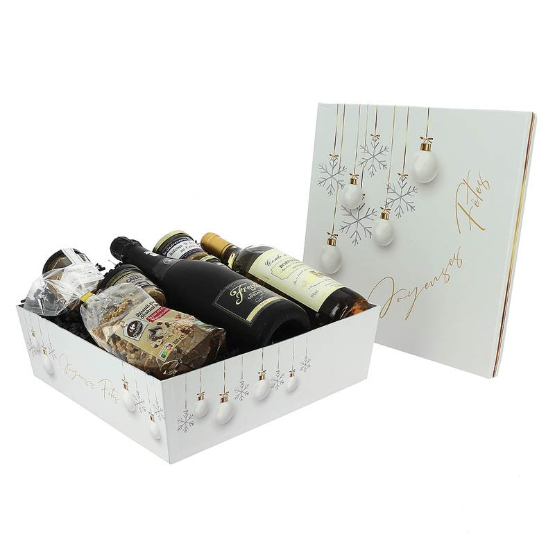 Boite carton carrée empilable Noel Blanc 33x33 BLANC CARTON | 10 Unité(s)