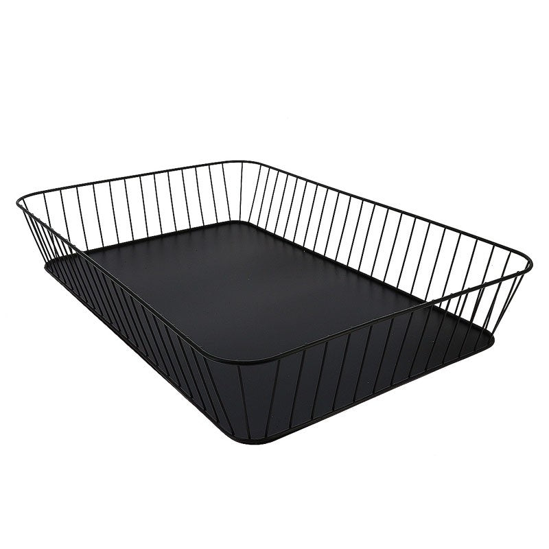 Corbeille rectangle métal ajourée Steely 60x40 NOIR METAL | 8 Unité(s)