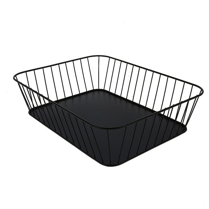 Corbeille rectangle métal ajourée Steely 40x30 NOIR METAL | 8 Unité(s)