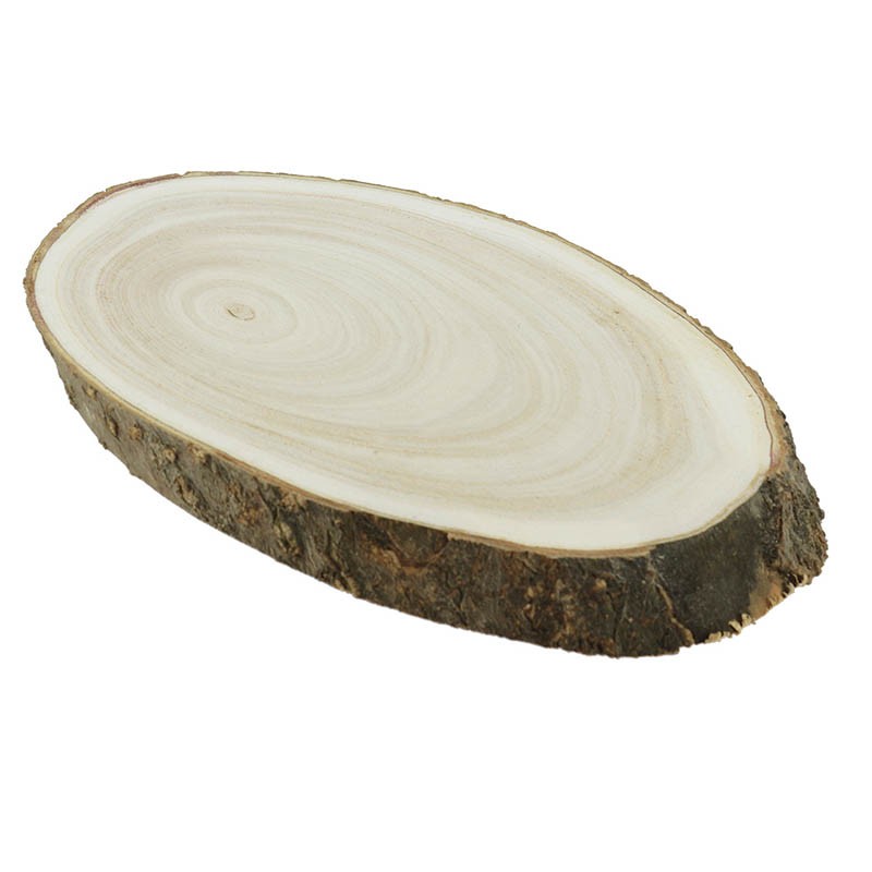 Planche ovale bois Rondin 22x15 NATURELLE BOIS | 12 Unité(s)