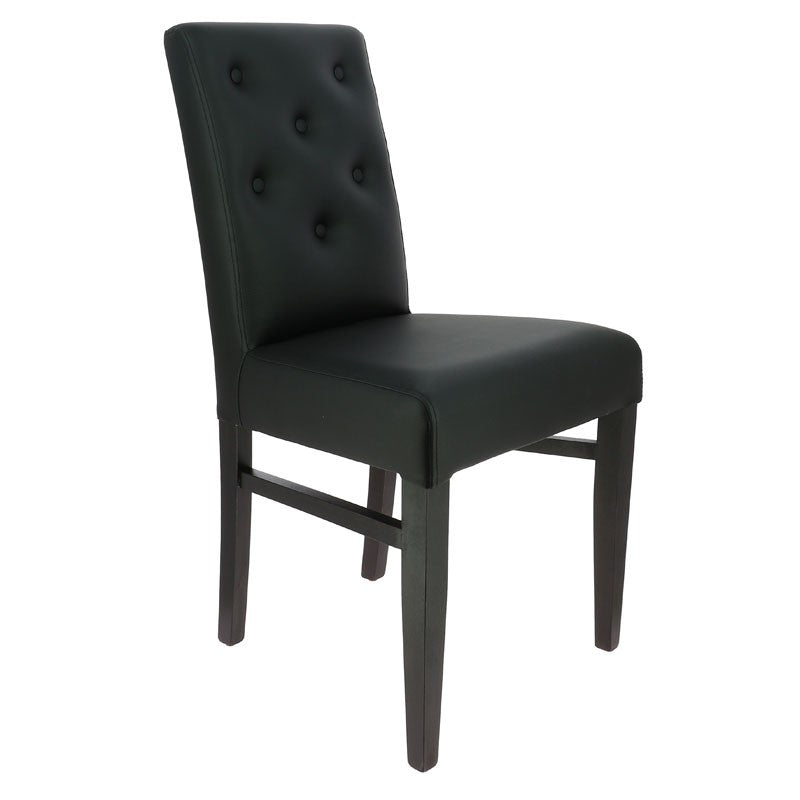 Chaise de restaurant capitonnée Cordoue NOIR BOIS | 2 Unité(s)