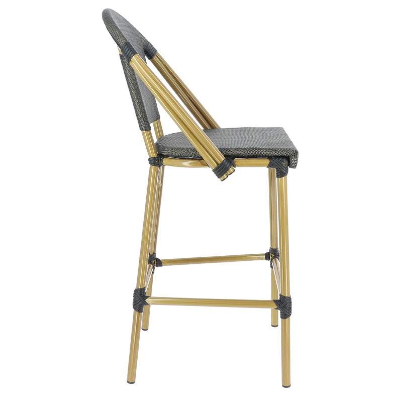 Chaise haute exterieure restaurant Biarritz BRONZE METAL | 1 Unité(s)