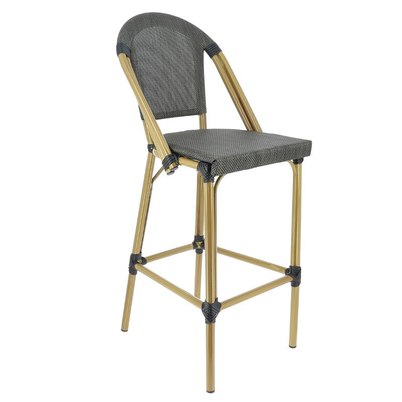 Chaise haute exterieure restaurant Biarritz BRONZE METAL | 1 Unité(s)