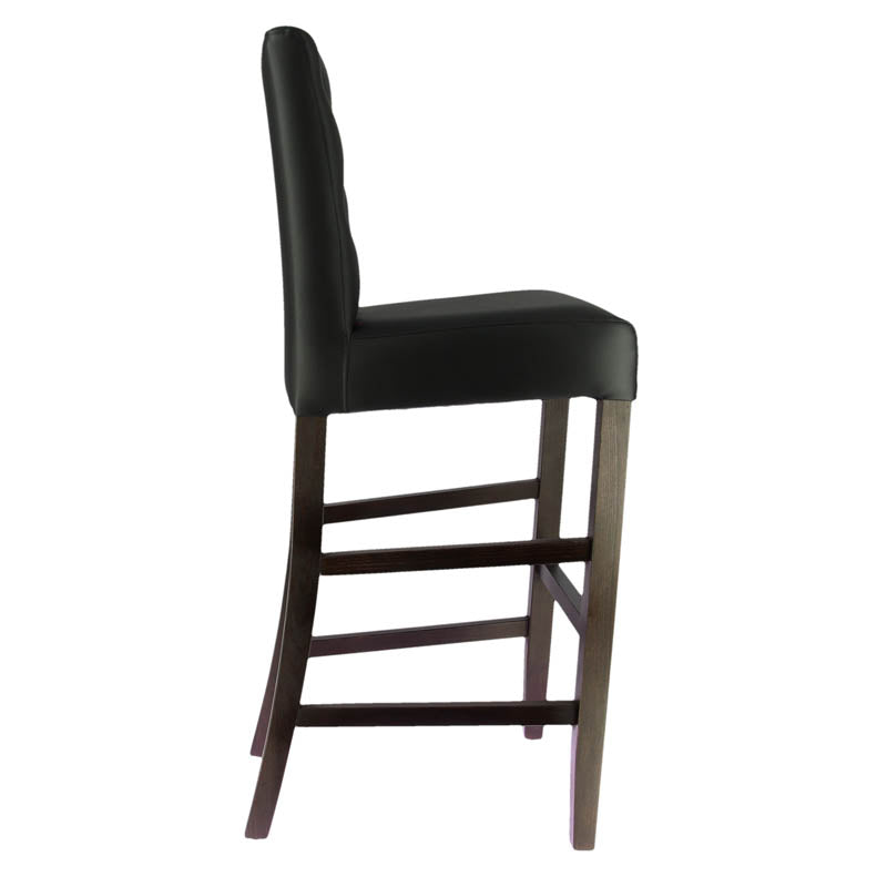Chaise haute de restaurant capitonnée Cordoue NOIR BOIS | 1 Unité(s)