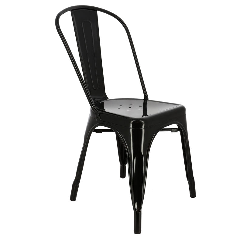 Chaise restaurant métal Chicago NOIR METAL | 4 Unité(s)