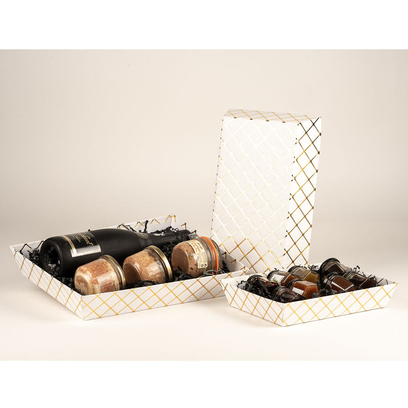 Corbeille carton rectangle Baroque 26x20 BLANC CARTON | 48 Unité(s)