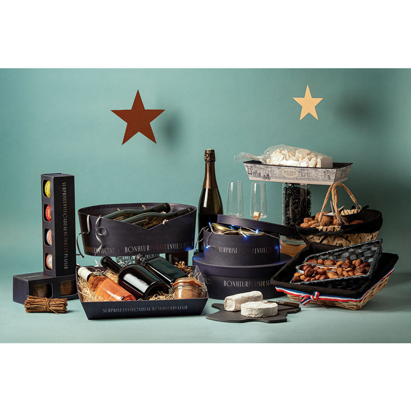 Corbeille carton rectangle Excellence 26x20 NOIR CARTON | 48 Unité(s)