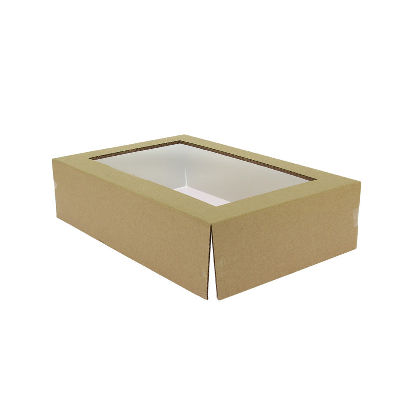 Cloche carton avec fenetre pour plateau 30x20 BOIS CARTON | 20 Unité(s)
