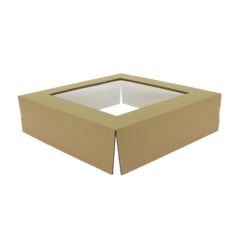 Cloche carton avec fenetre pour plateau 27x27 BOIS CARTON | 20 Unité(s)
