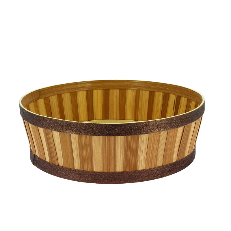 Corbeilles ronde bambou et paillettes Ø32x10 BOIS BAMBOU | 20 Unité(s)