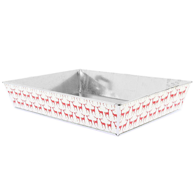 Corbeille rectangle zinc décor rennes 33x23 BLANC ZINC | 38 Unité(s)