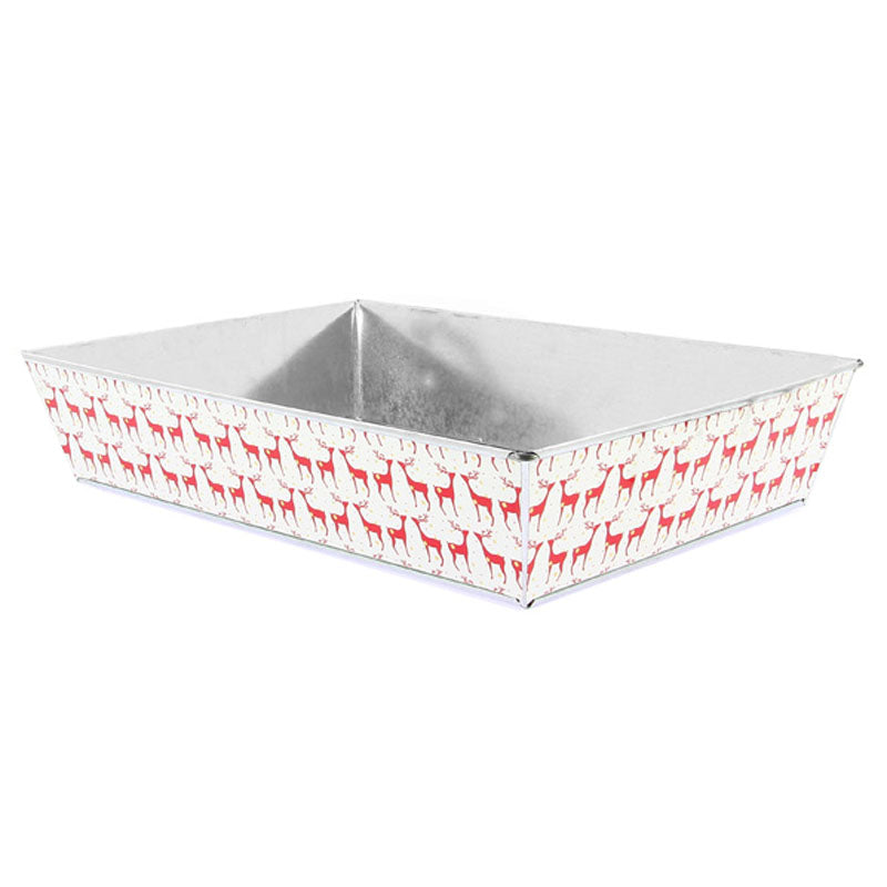 Corbeille rectangle zinc décor rennes 28x20 BLANC ZINC | 38 Unité(s)
