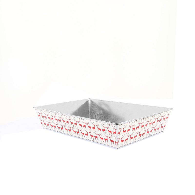 Corbeille rectangle zinc décor rennes 28x20 BLANC ZINC | 38 Unité(s)