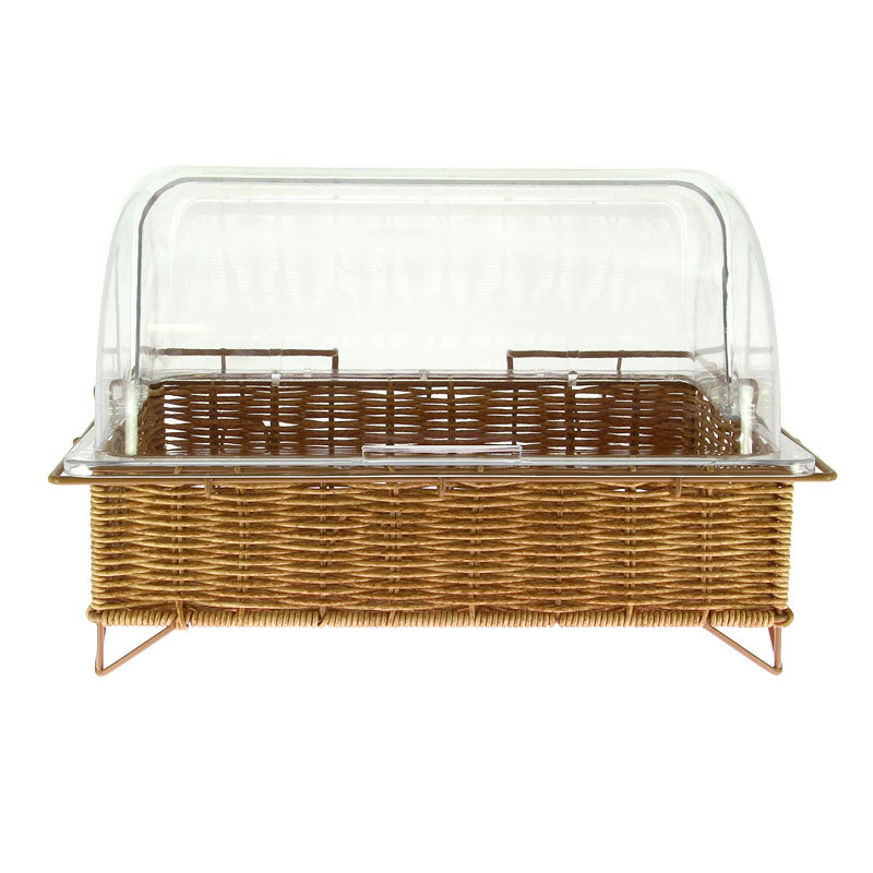 Manne rectangle Rustica + cloche plexiglass MIEL POLYPROPYLENE | 2 Unité(s)