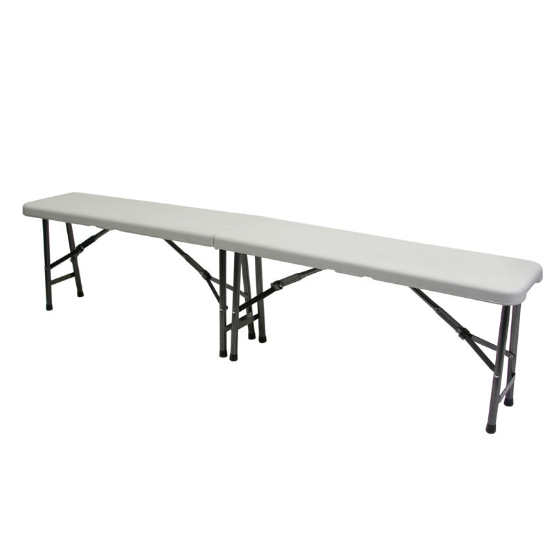 Banc pliant HDPE Nimes 182cm Blanc METAL | 1 Unité(s)