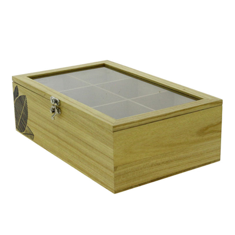 BOITE A THE BOIS 6 CASES Marron BOIS | 12 Unité(s)