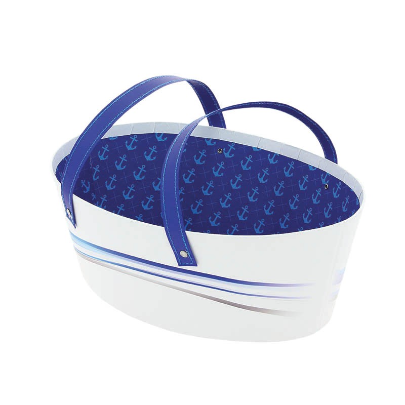 Panier ovale carton Vague 28x20 BLEU CARTON | 14 Unité(s)