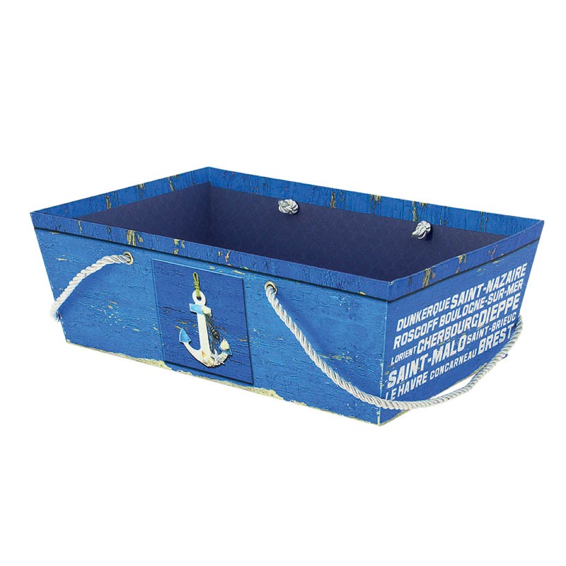 Panier rectangle carton Avitailleur 30x20 BLEU CARTON | 24 Unité(s)