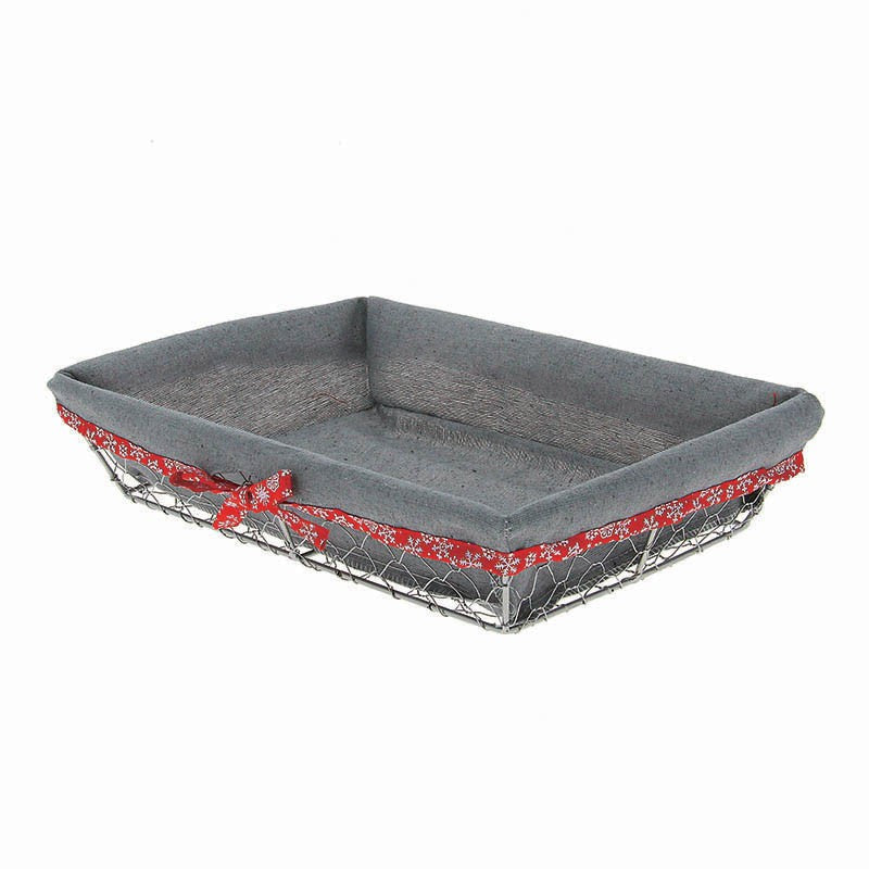 Corbeille rectangle métal Célébration 33x23 GRIS METAL | 40 Unité(s)