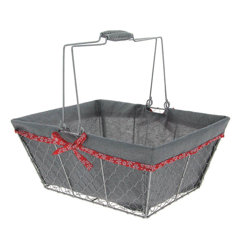 Panier rectangle métal Célébration 38x28 GRIS METAL | 20 Unité(s)