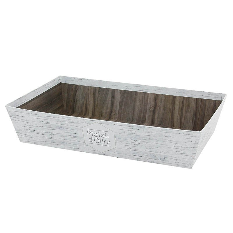 Corbeille carton rectangle Bouleau 36x27 BLANC CARTON | 30 Unité(s)