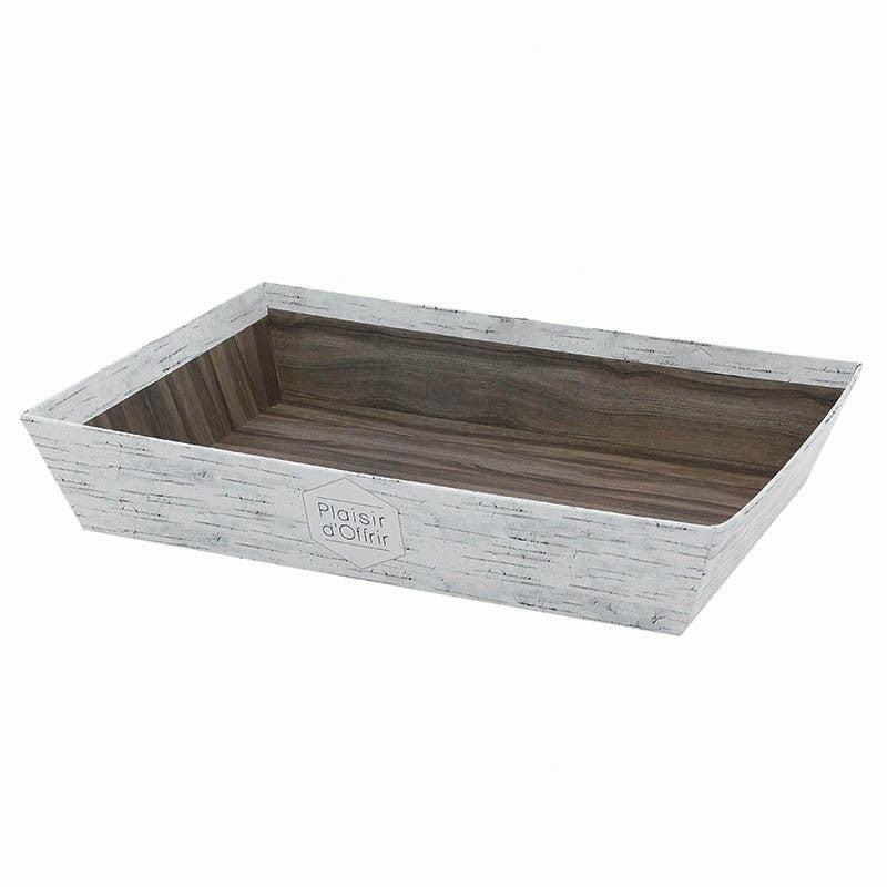 Corbeille carton rectangle Bouleau 27x20 BLANC CARTON | 48 Unité(s)