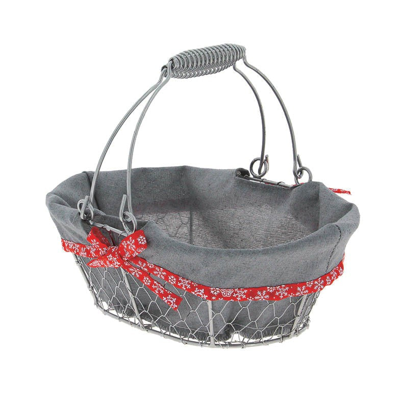 Panier ovale métal Célébration 28x20 GRIS METAL | 20 Unité(s)