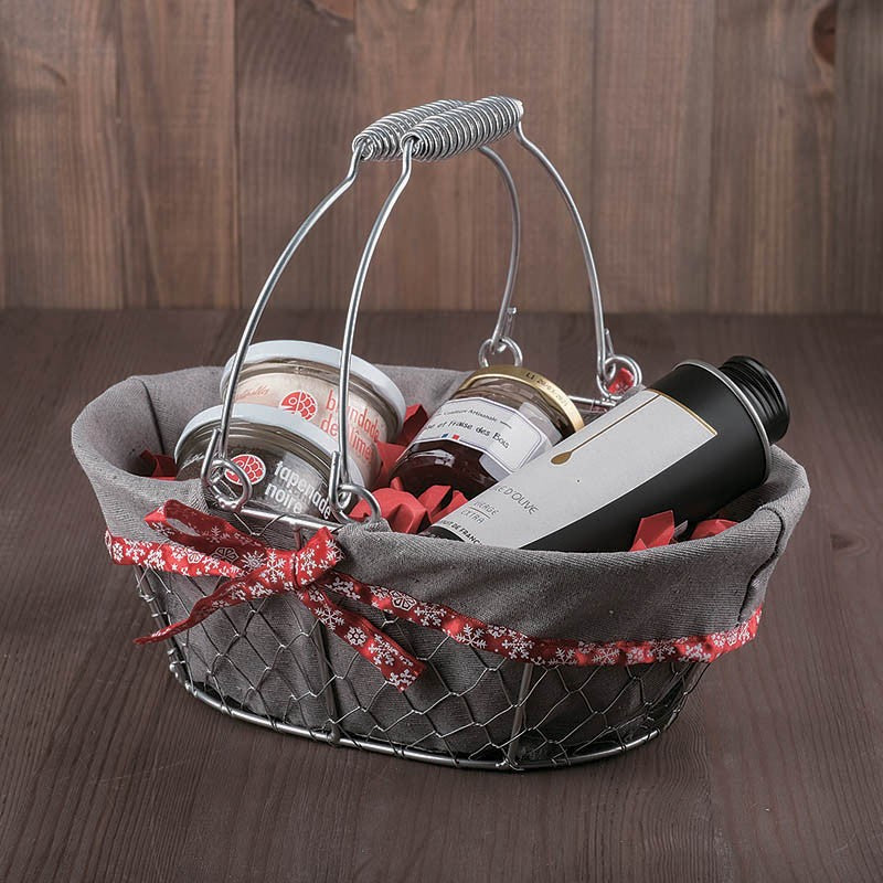 Panier ovale métal Célébration 28x20 GRIS METAL | 20 Unité(s)