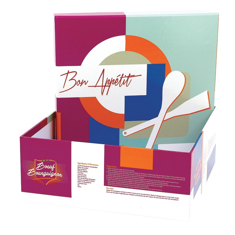 CUISINE BOITE CARREE PM 25X25X10 MULTICOLORE CARTON | 6 Unité(s)