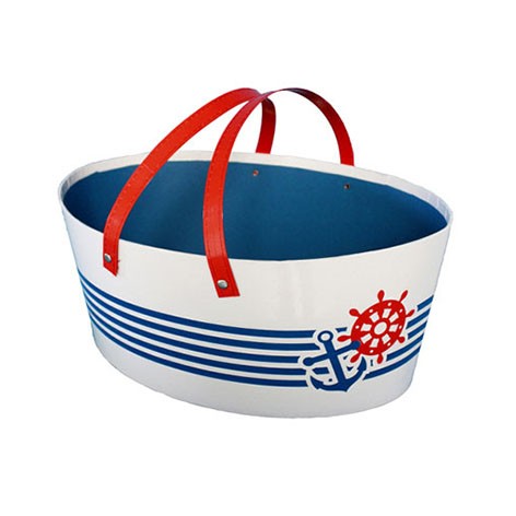 Panier ovale carton Mer 28x20 BLEU CARTON | 14 Unité(s)