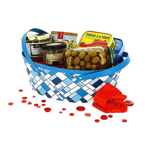 Panier ovale carton Sky 28x20 BLEU CARTON | 14 Unité(s)