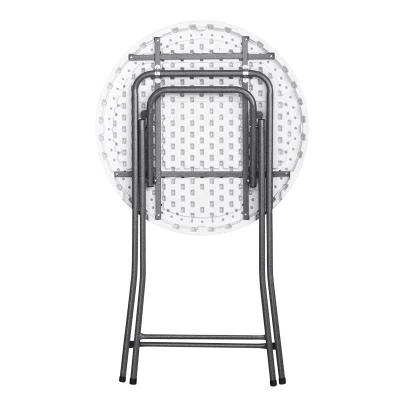 Table pliante mange debout ronde HDPE Nimes Ø80x110 BLANC METAL | 1 Unité(s)