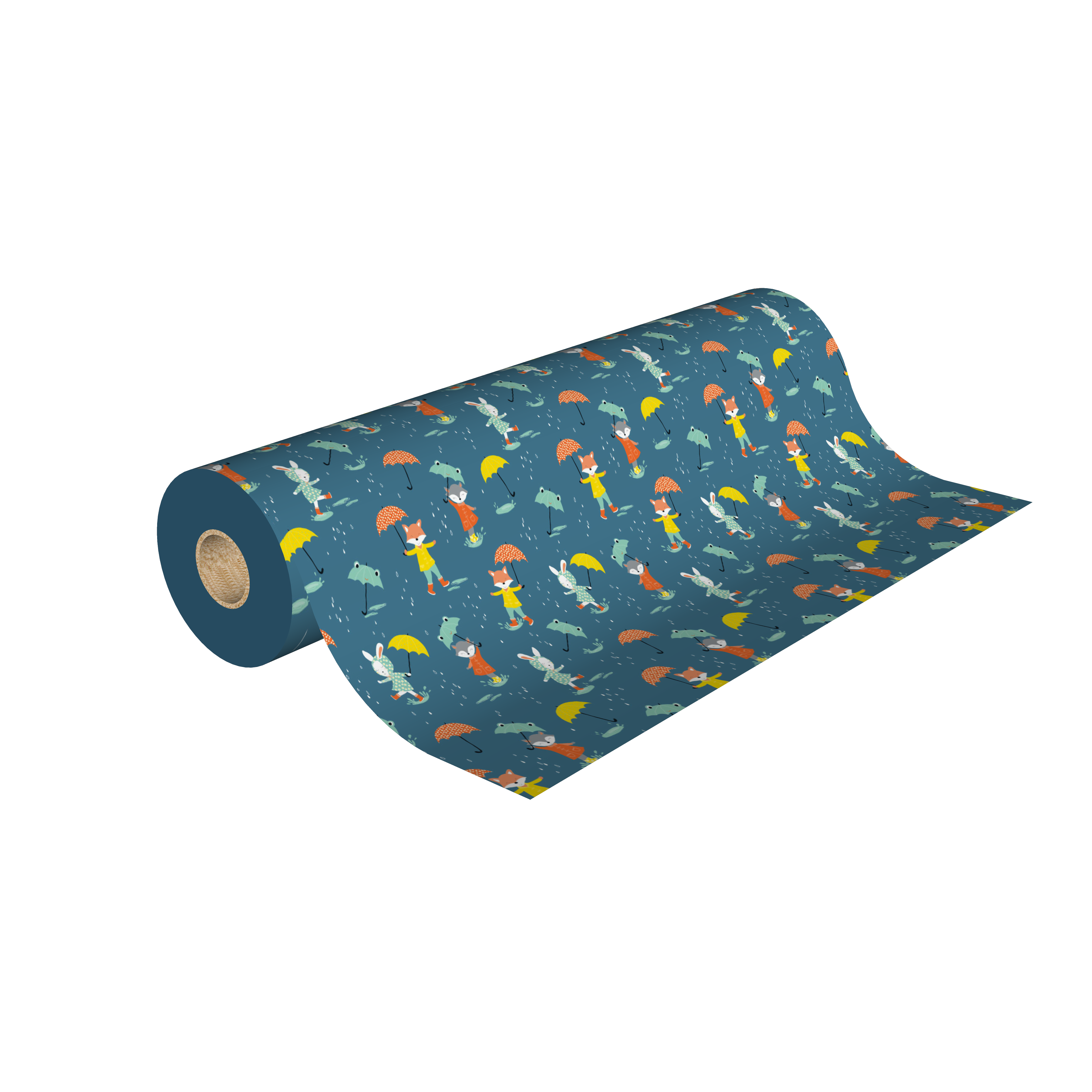 Rouleau papier cadeau 0,7 x 50 m | Enfants animaux et forêt enchantée