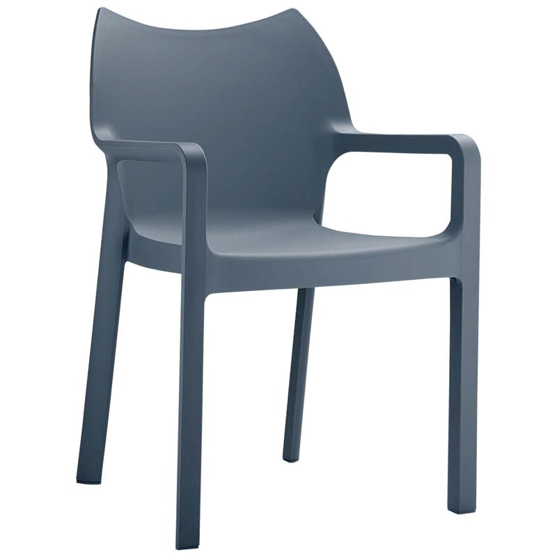 Fauteuil exterieur polypropylène Diva GRIS PLASTIQUE | 1 Unité(s)