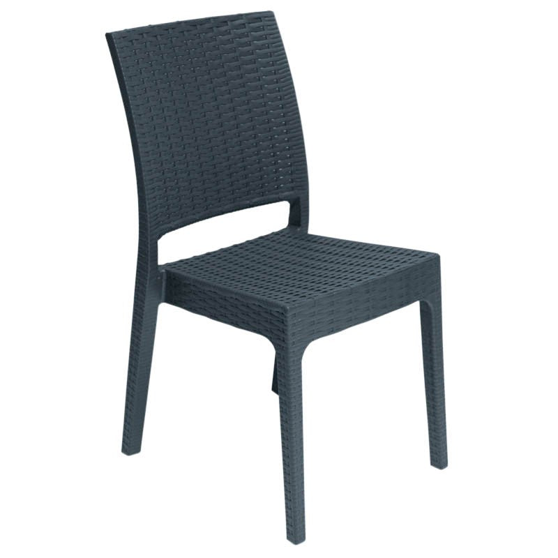Chaise de restaurant tréssée Florida GRIS PLASTIQUE | 1 Unité(s)