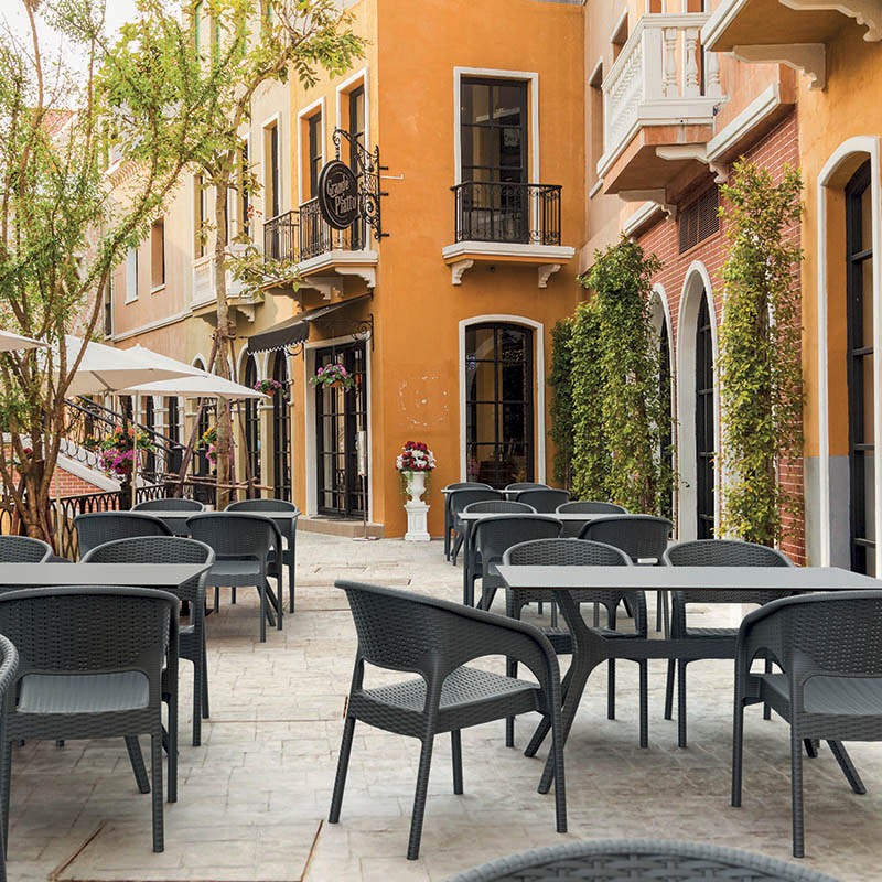 Fauteuil polypropylène Panama GRIS PLASTIQUE | 1 Unité(s)