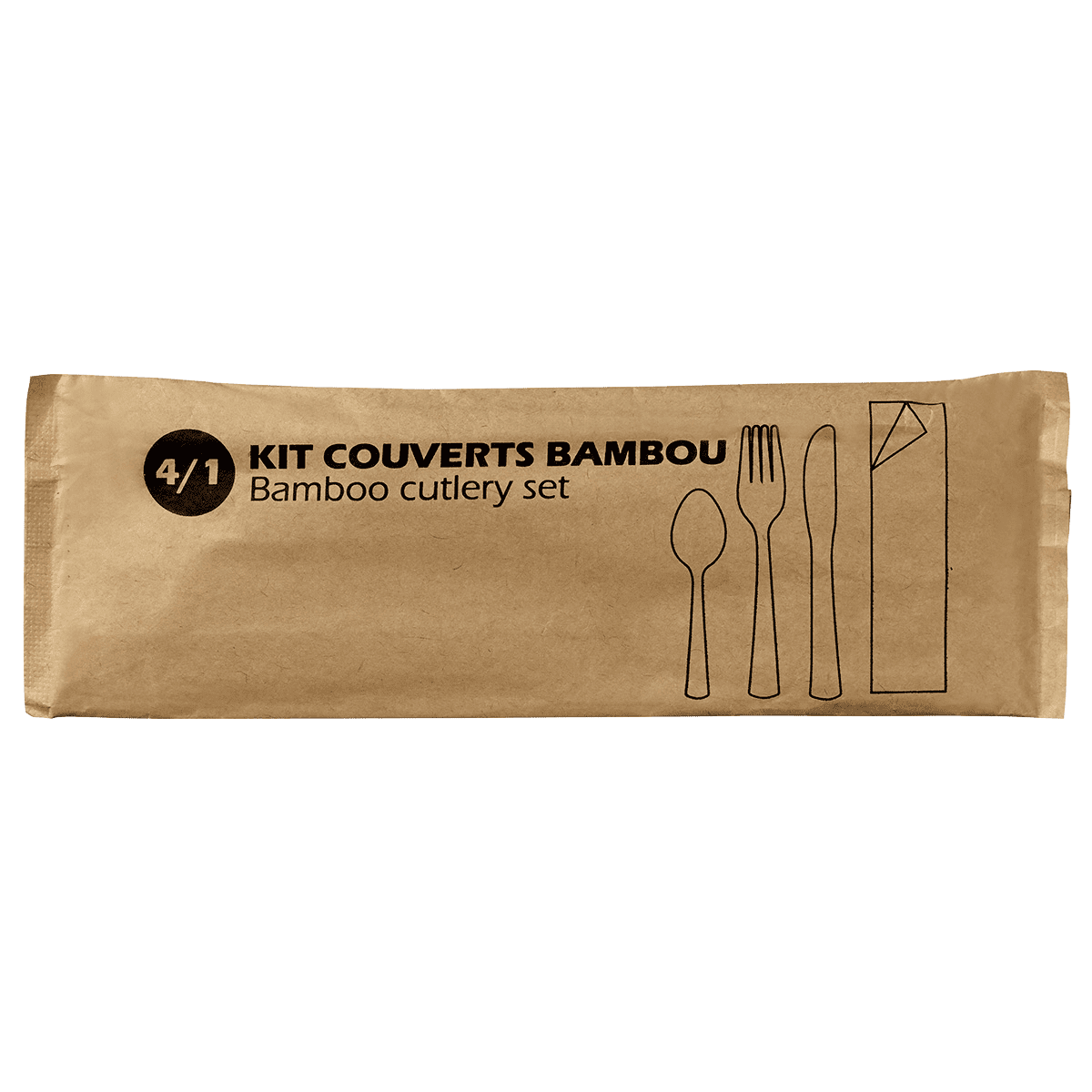 Kit couverts 4/1 bambou 210x70 mm | 200 Unité(s)