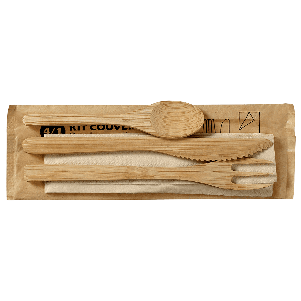 Kit couverts 4/1 bambou 210x70 mm | 200 Unité(s)
