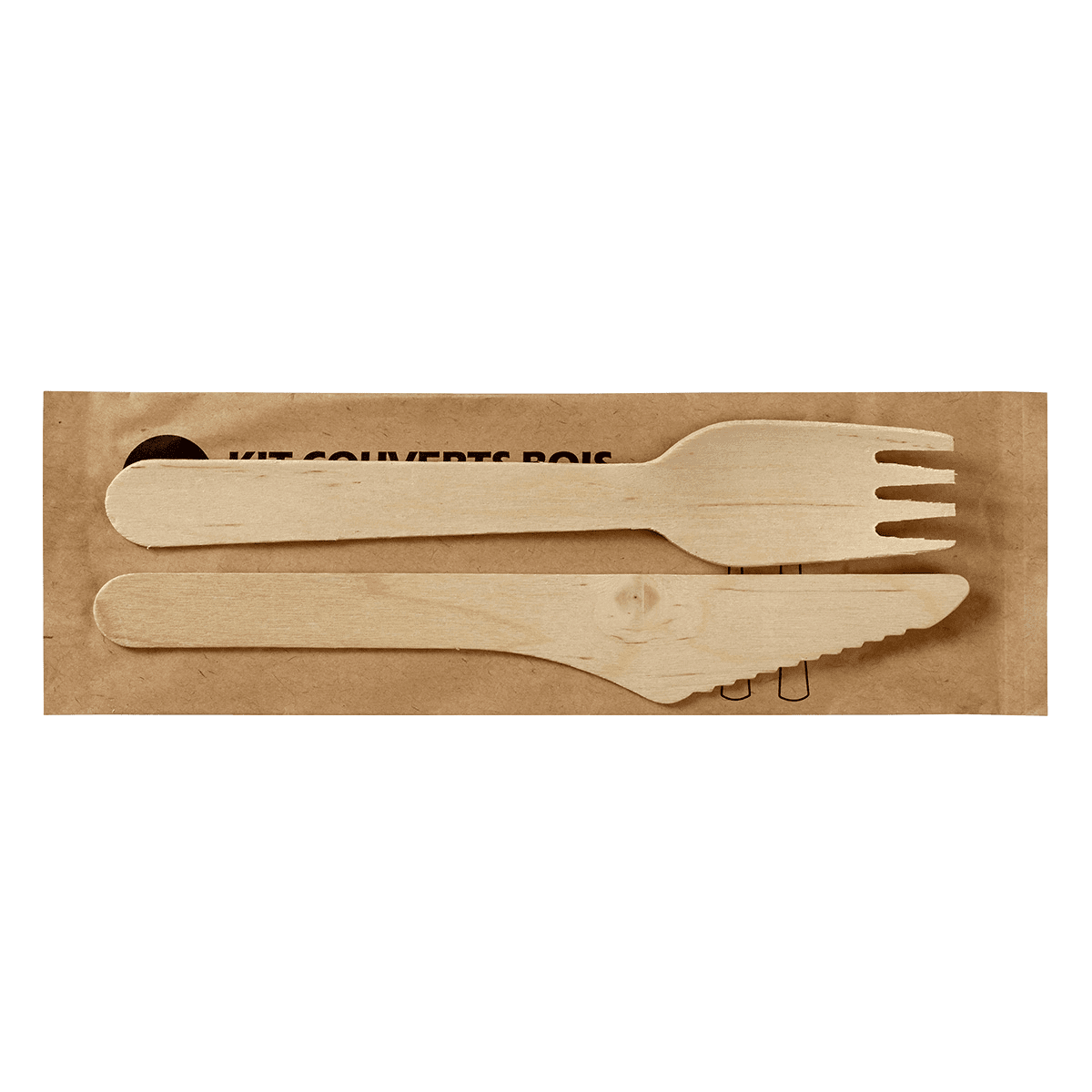 Kit couverts 2/1 bois | 500 Unité(s)