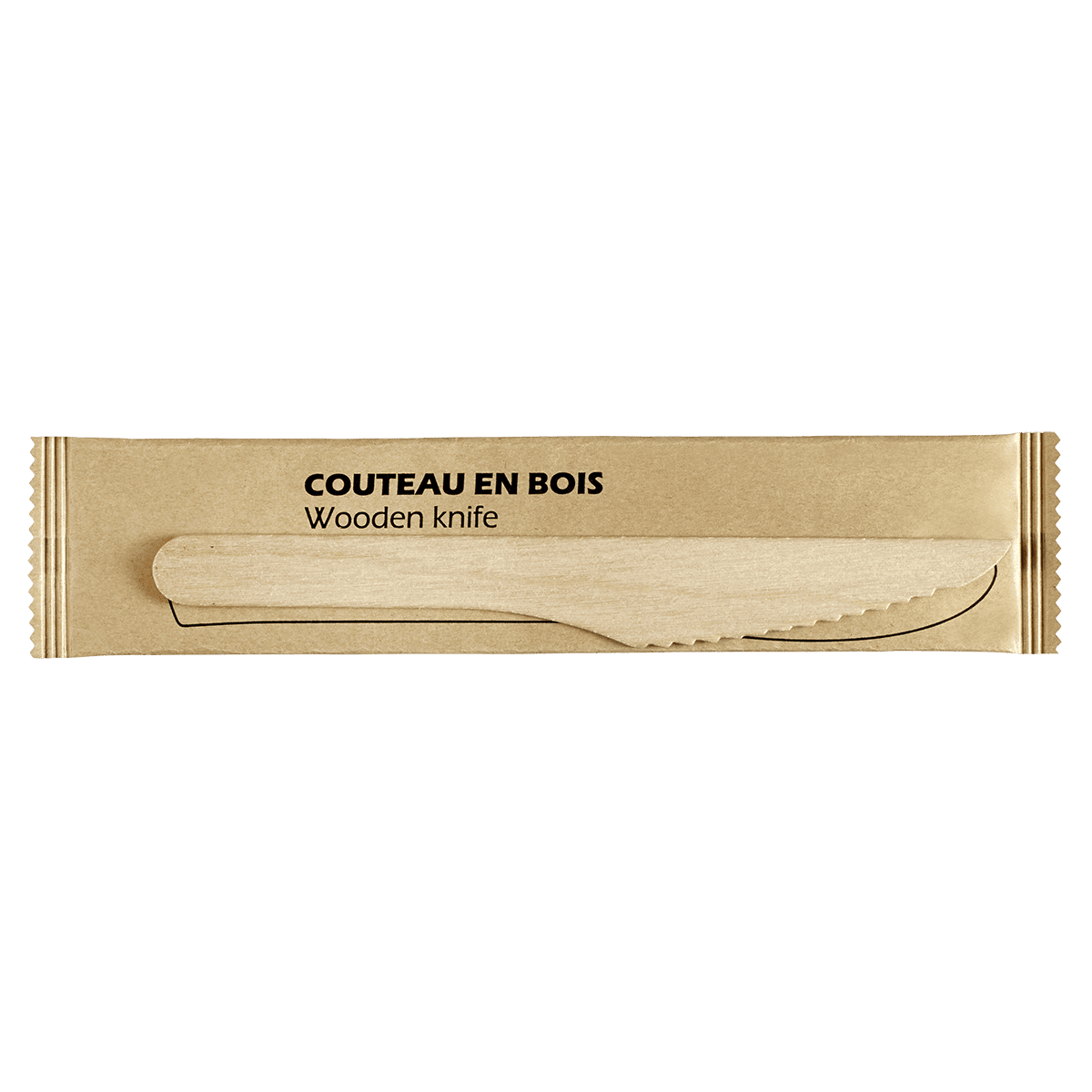 Couteau emballé bois 165 mm | 2500 Unité(s)