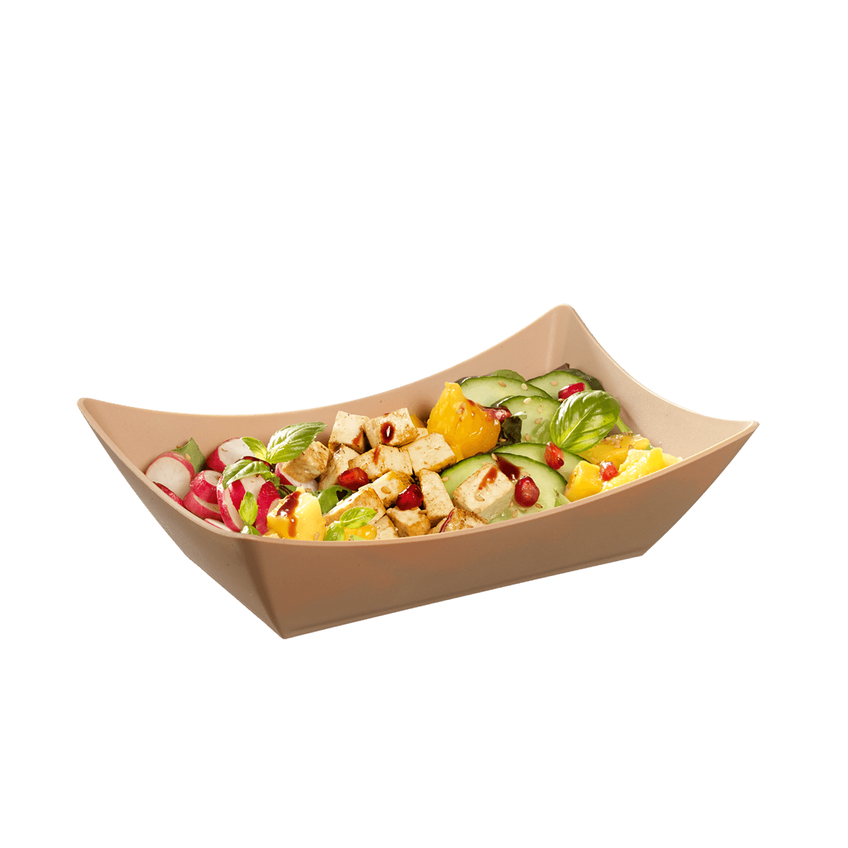 Barquette Snacking LOOP PP beige foncé 500 ml | 60 Unité(s)