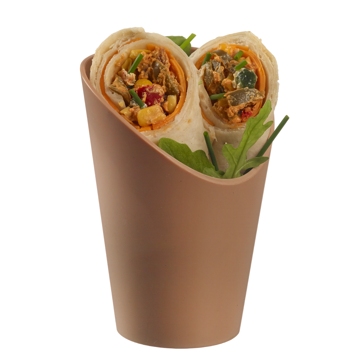 Barquette frites LOOP PP beige foncé H120 Ø82 mm | 120 Unité(s)