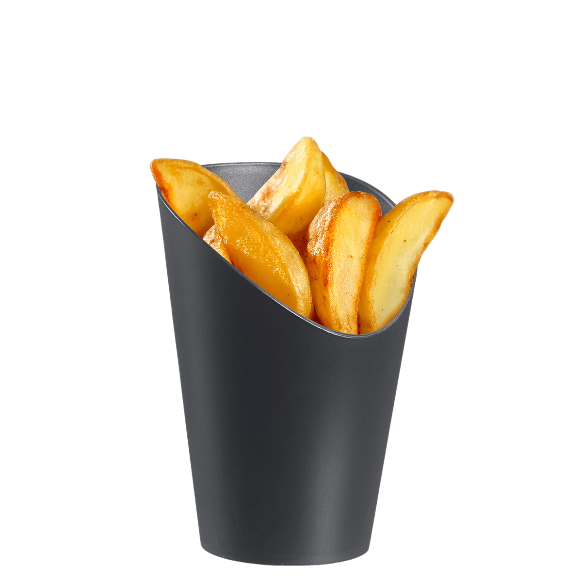 Barquette frites LOOP PP anthracite mat H120 Ø82 mm | 120 Unité(s)