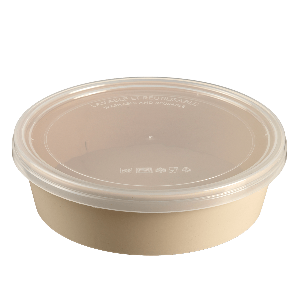 Saladier LOOP avec couvercle PP beige clair 1000 ml | 60 Unité(s)